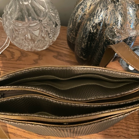 Vintage Charles Jourdan Actif Paris Women's Crossbody Bag in Brown and Gray Tan - Picture 4 of 15